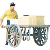 Preiser 28036 Mann Mit Karren H0 H0 + Neu