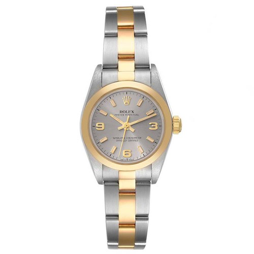 1999 Rolex 25mm Oyster Perpetual 18K Gold / Steel Watch with S...