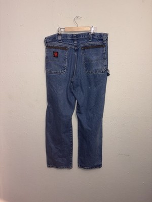Wrangler Riggs Workwear Jeans Mens 36x34 Heavy Denim Carpenter Hammer Loop Work