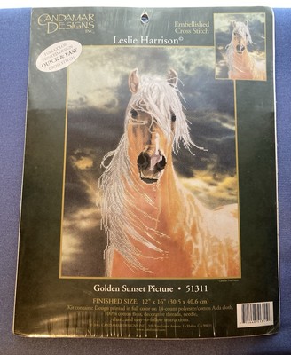 Cross Stitch Kit by Candamar Designs, Horse, ''Golden Sunset'' # 51311, NEW