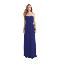 Women's Bill Levokff Strapless Chiffon Gown in Royal Blue Size 8