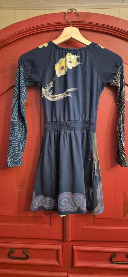 Desigual Girls 9-10 Cirque Du Soleil Dress Bright Face Acrobat Flowers Circus - Image 4 of 4