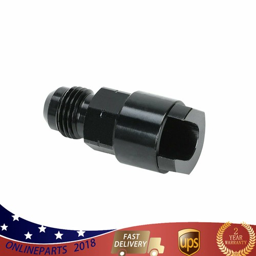 Black 6AN Fuel Adapter Fitting to 3/8 Quick Connect w/Thread EFI Female LS - Picture 1 of 7
