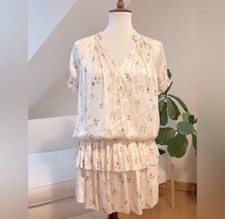 Ulla Johnson Rare Cream Colored Silky Floral Dress
