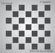 Stencil 1" Square Blocks Check Shapes Craft Pattern Template DIY Game Board Sign