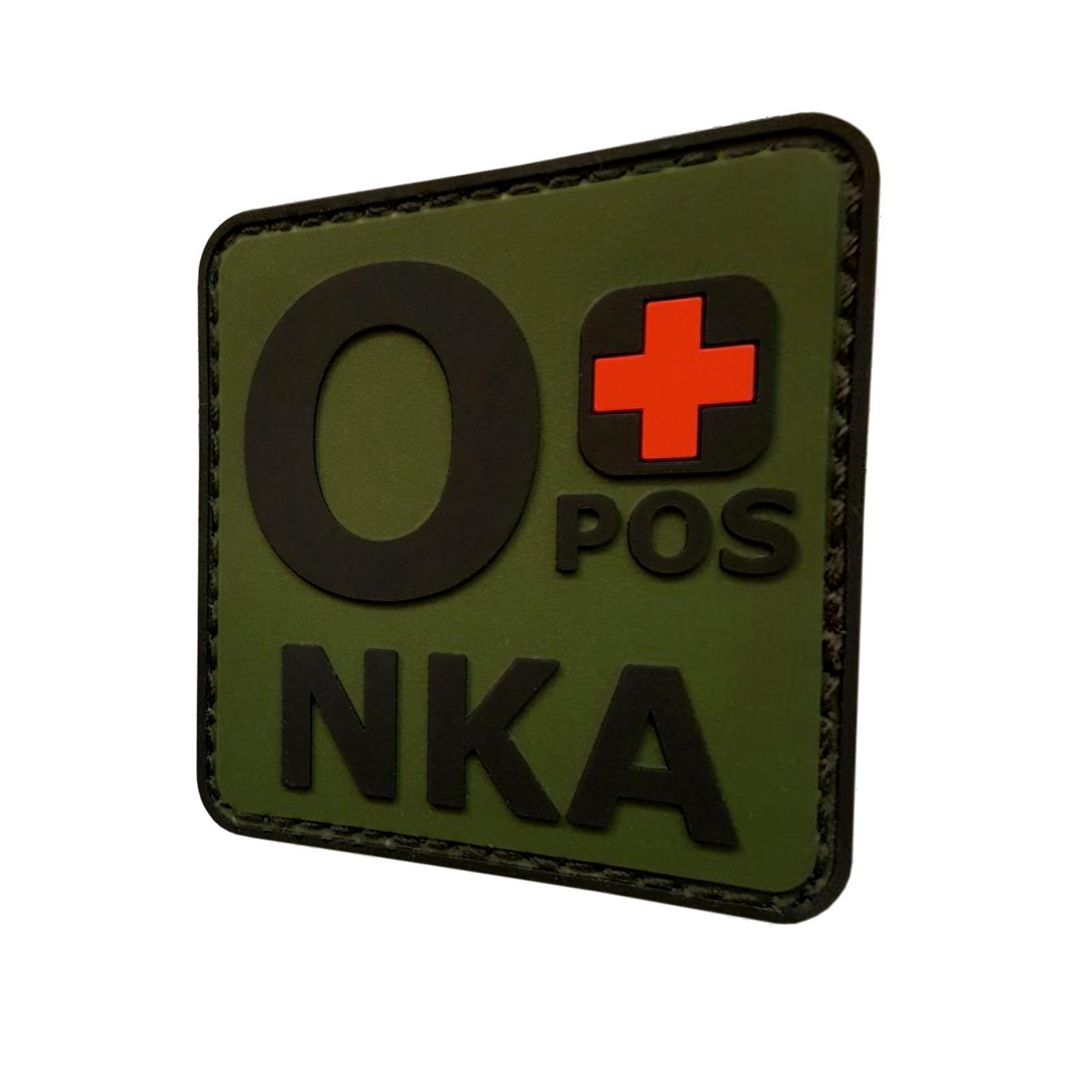 o+ OPOS NKA PVC 3D olive drab OD blood type toppa patch VELCRO® brand