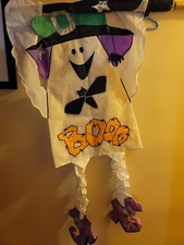 Ghost Witch Hanging Yard Banner Halloween Decor Double Sided Canvas