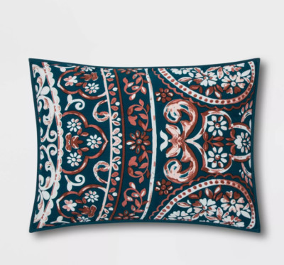 Target Opal House Collection Paisley Tufted Pillow Sham, Standard, Teal