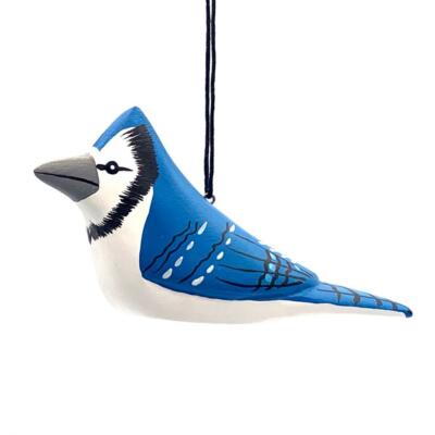 Blue Jay Bird Fair Trade Nicaragua Handcrafted Wooden Ornament