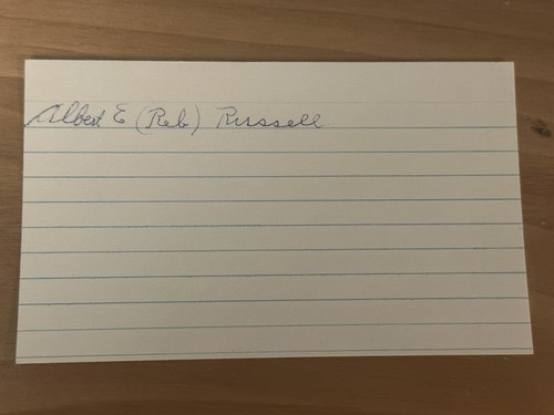Albert Reb Russell Signed Index Card 3x5 Chicago White Sox 1919 Black Sox 1913