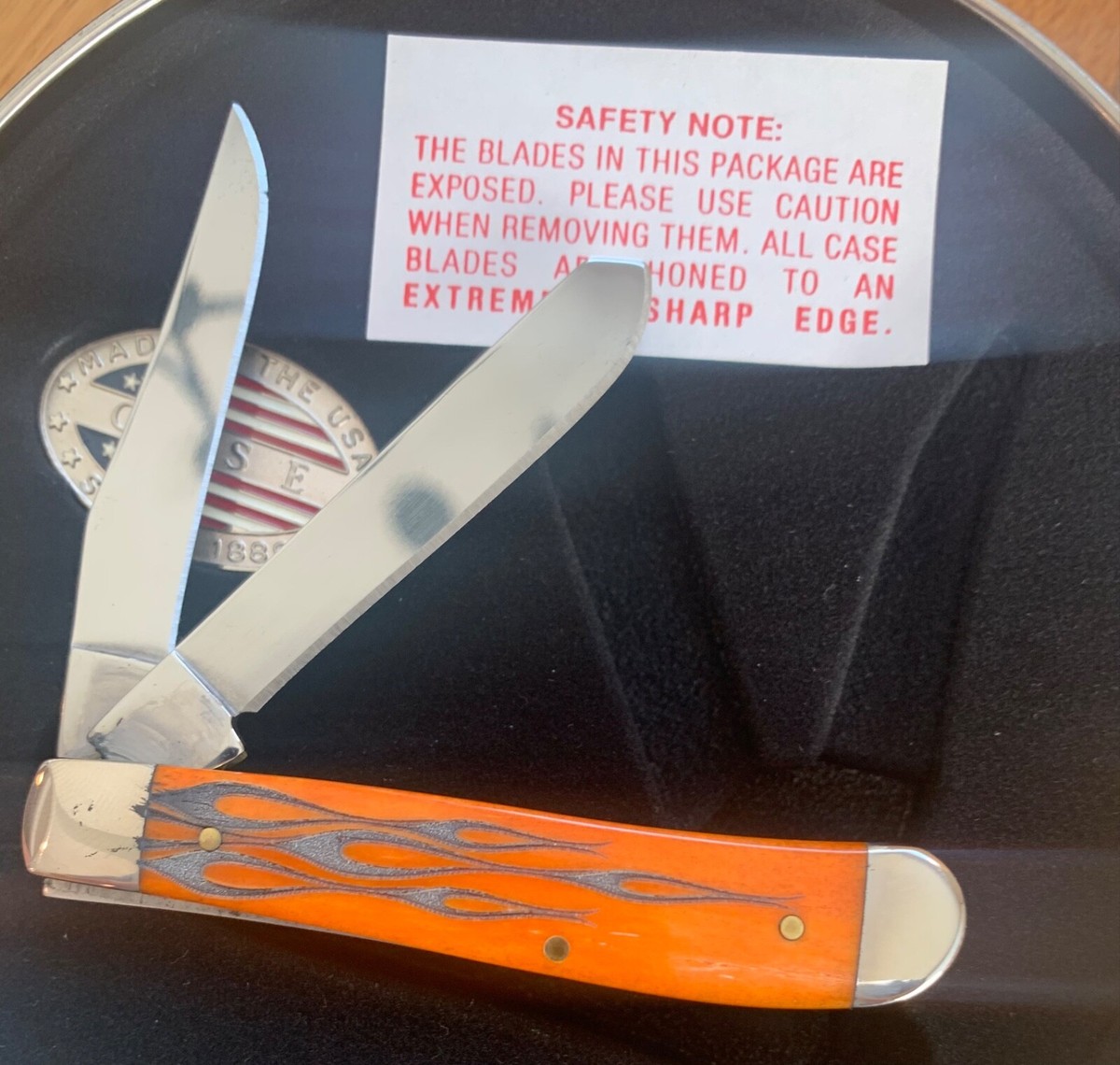 CASE ORANGE COUNTY CHOPPERS MINI TRAPPER KNIFE NEVER USED IN TIN