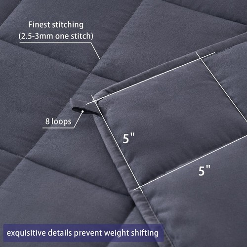 yescool Weighted Blanket Adults (20 lbs 60” x 80” Grey Cooling Heavy Blanket Sle - Picture 4 of 7