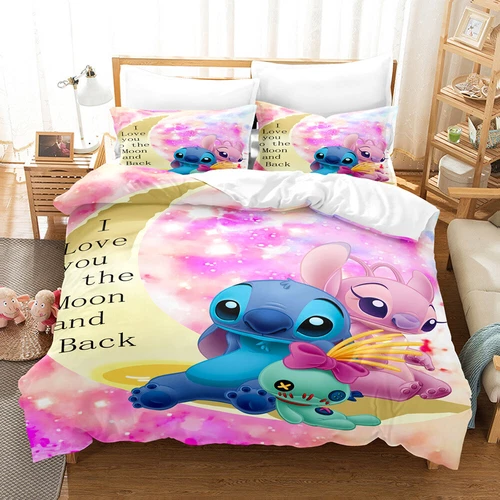 Neu Kinder Stitch Bettbezug Bettwäsche Set Kissenbezüge 80x80cm 135x200 200x200 - Bild 5 von 12
