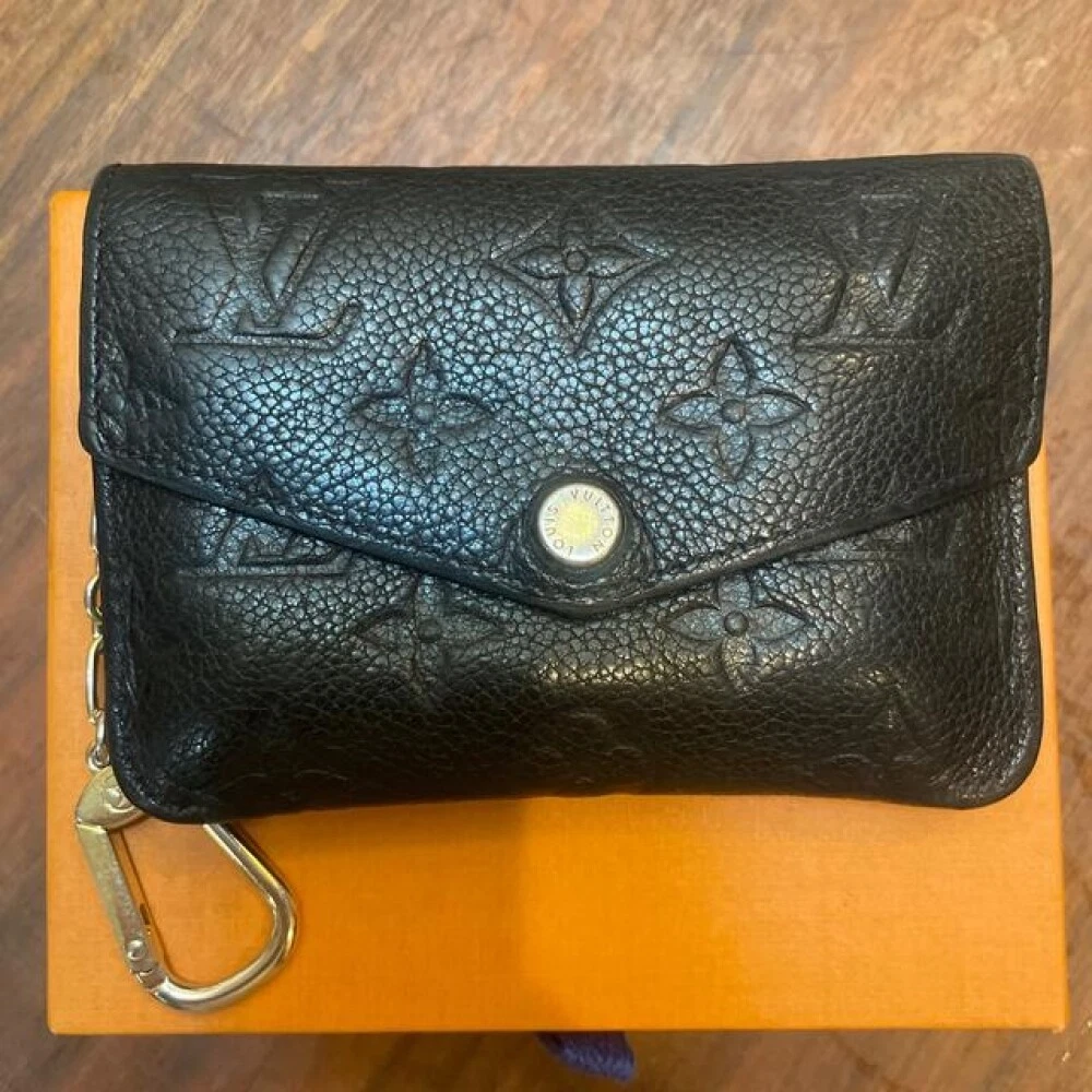 LOUIS VUITTON Key Pouch Empreinte Leather Wallet Noir