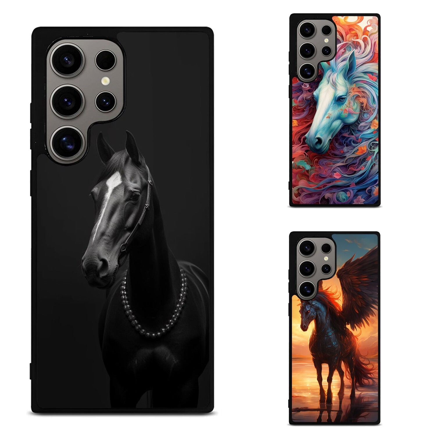 Phone Case For Samsung S21 S22 S23 S24 Plus Ultra wings blue heeler Horse-image