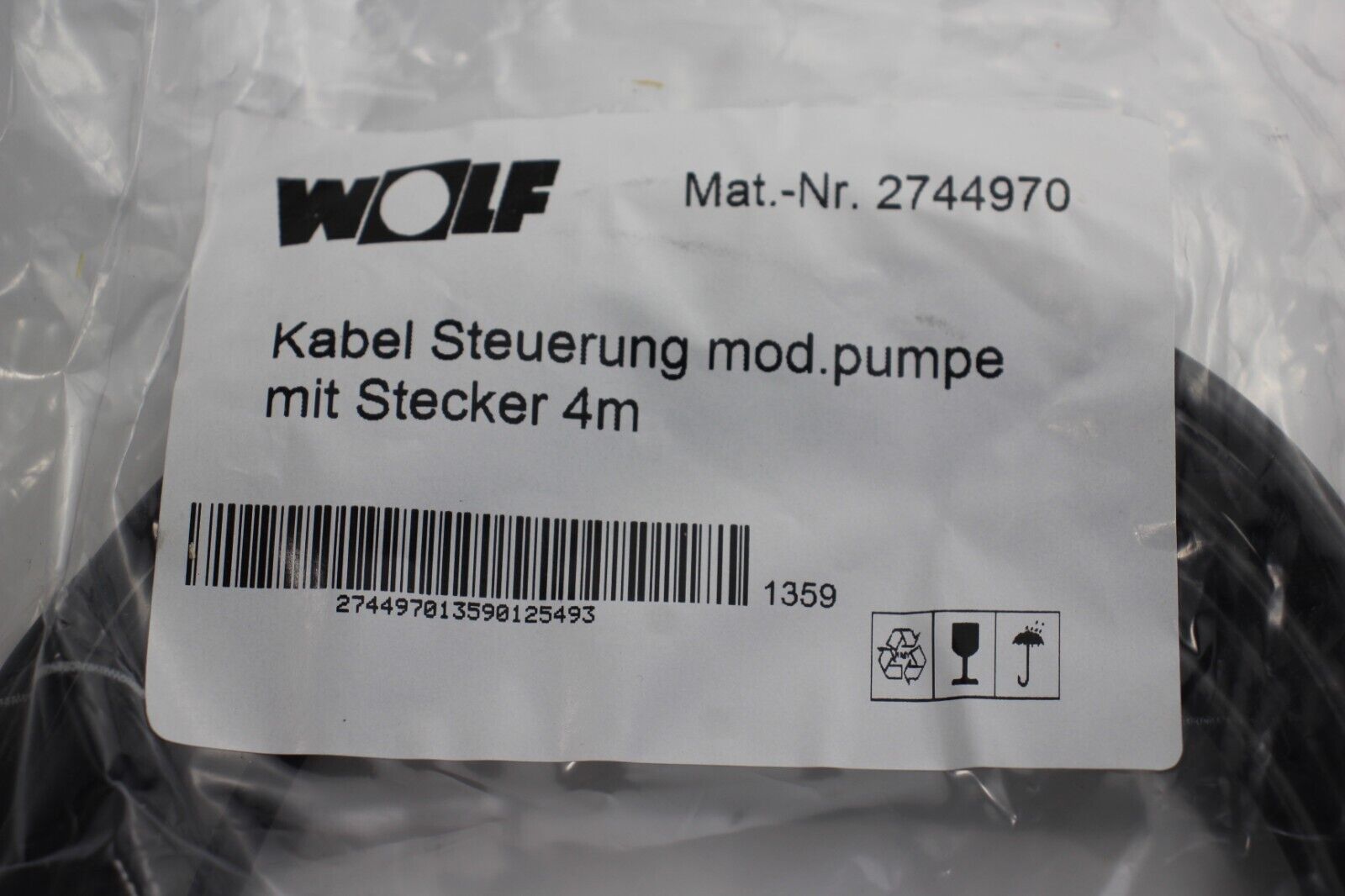 Wolf Kabel Steuerung mod. Pumpe 4m für CPM-1-70 2744970 NEU in OVP