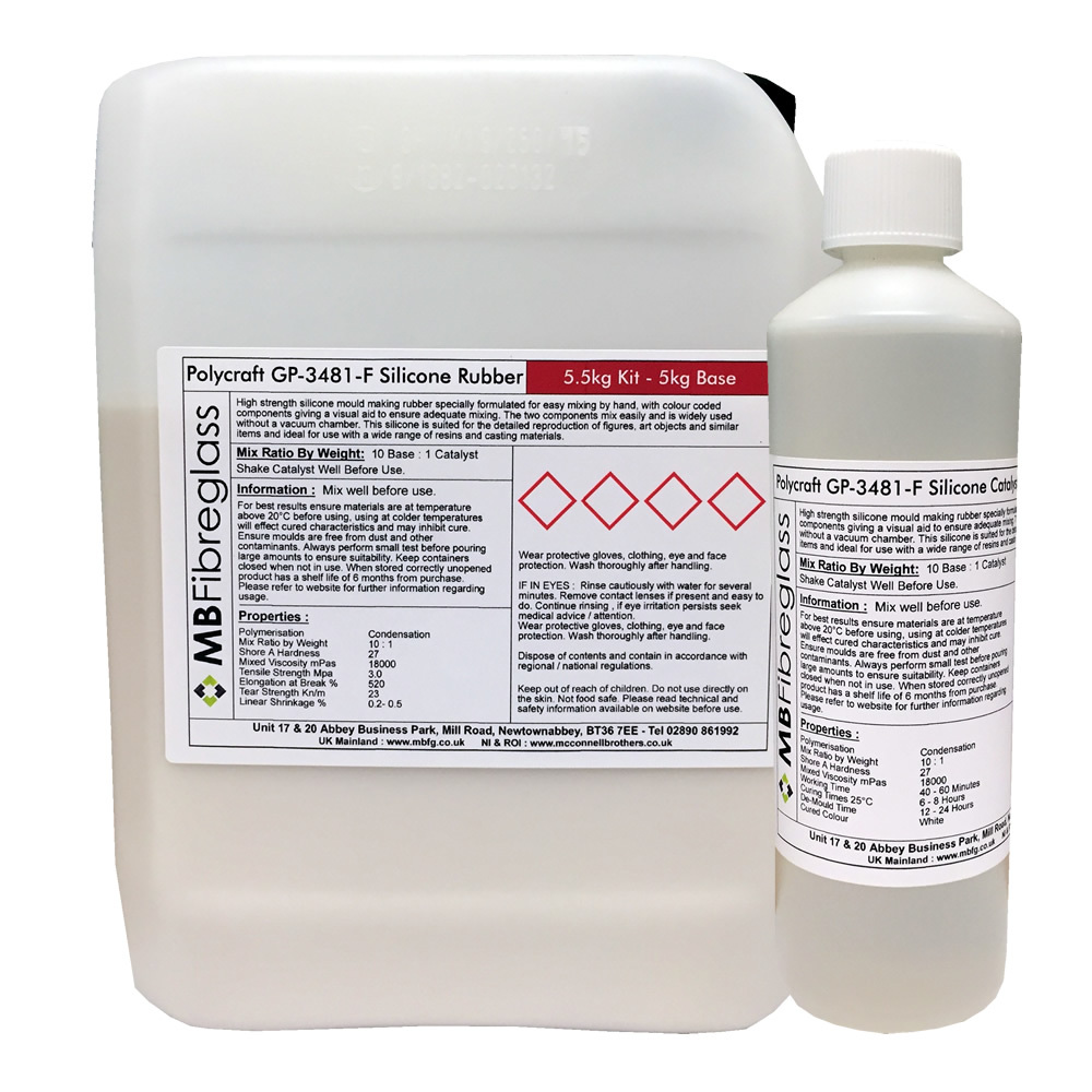 Polycraft GP-3481-F RTV Silicone Mould Making Rubber 5.5kg Kit (Clear Catalyst)