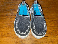 GARANIMALS BLUE/GREY childs/boys white soles/stitch LOAFERS size 4 pre-owned