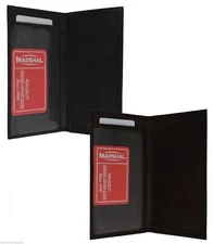 CHECKBOOK COVER PLAIN SET OF 2 BLACK BROWN GENUINE LEATHER NEW GREAT GIFT IDEA 1