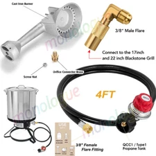 4FT 0-20PSI Adjustable High Pressure Propane Gas Regulator with Hose BBQ Grill