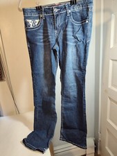 Girls Arizona Jeans Co Jeans Boot Cut Bedazzled Pockets 14 Plus