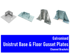 GALVANISED UNISTRUT BASE FLOOR PLATE FITTINGS SINGLE DOUBLE CHANNEL BRACKETS