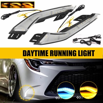 For Toyota Corolla L LE XLE Model 2020-2023 LED Daytime Running Fog Lights DRL
