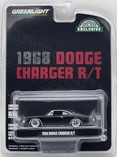 GREENLIGHT HOBBY EXCLUSIVE BULLITT BLACK 1968 DODGE CHARGER R/T REAL RIDERS!
