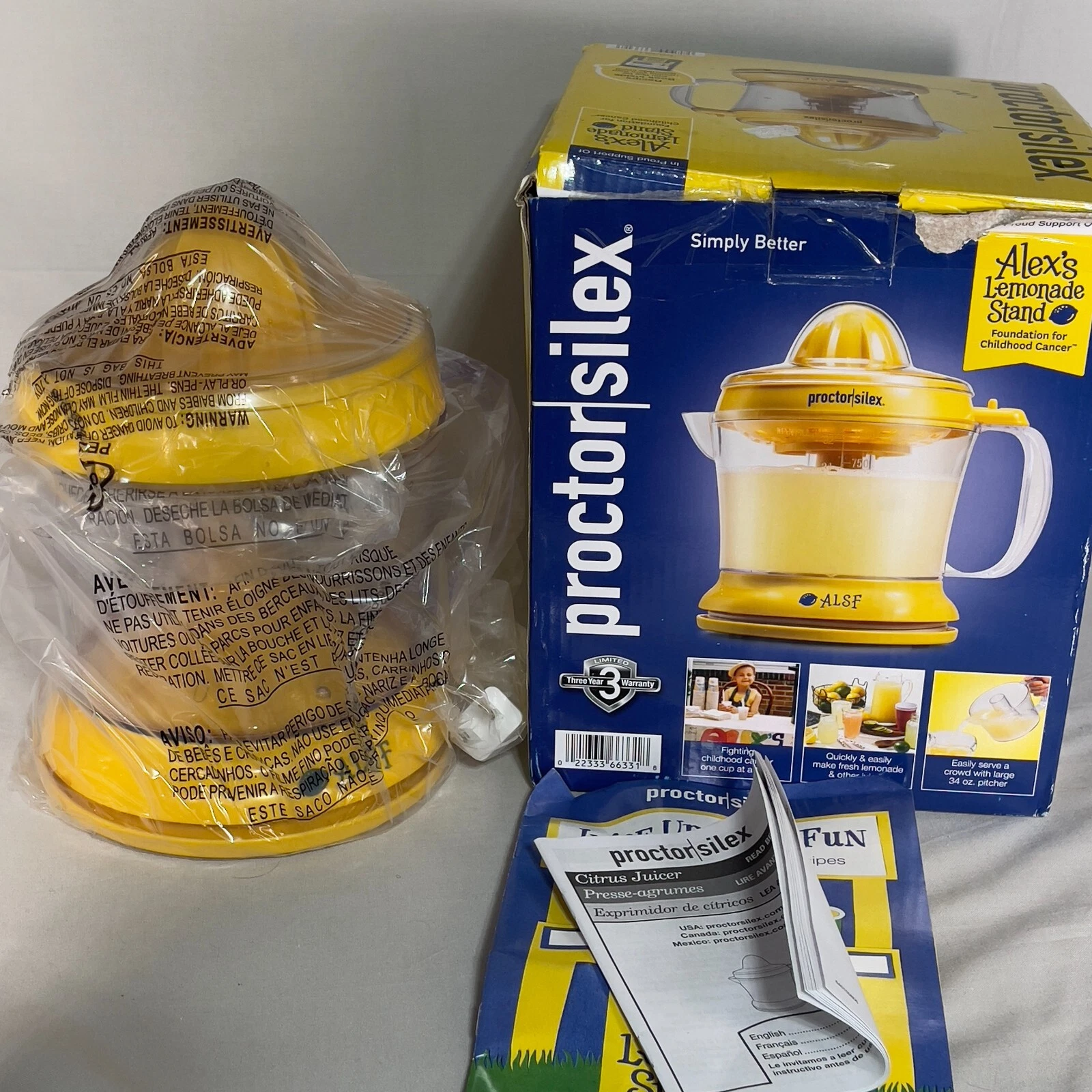 Juicer Electric Citrus Juicer Proctor Silex- Alex's Lemonade Stand 34 oz. USED