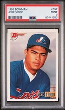 1993 BOWMAN #592 JOSE VIDRO PSA 9 MINT ROOKIE RC MONTREAL EXPOS