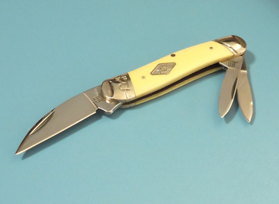 ROUGH RYDER RR1741 SWAYBACK WHITTLER Classic Carbon Yellow knife 3 3/4'' closed