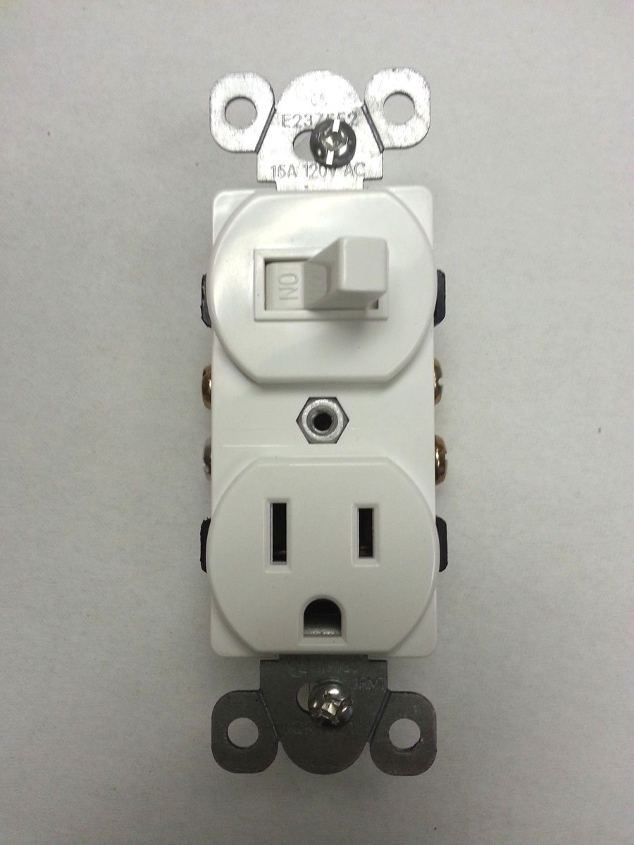 10 pack) Toggle Switch Device Outlet Duplex Single Pole White