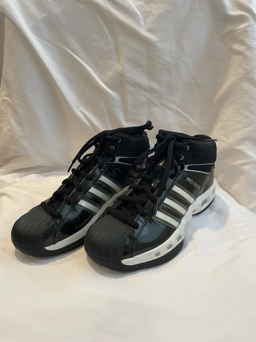 Men&#039;s Adidas Pro Model Basketball Shoes Team Color Black White Size US 8 | eBay