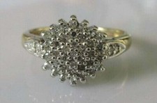 2Ct Round Cut Lab Created Diamond Engagement Cluster Ring 14K Yellow Gold Plated