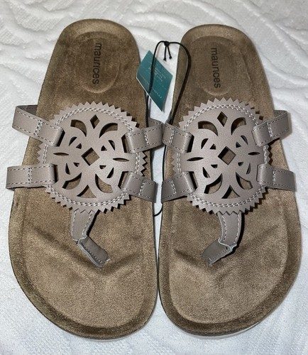 Maurice’s SuperCush Alyssa Footbed Sandal Sz 6 in Dark Taupe NWT