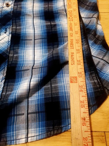 Helix Button Down Shirt Mens Medium Blue Plaid Long Sleeve Casual - Picture 4 of 7