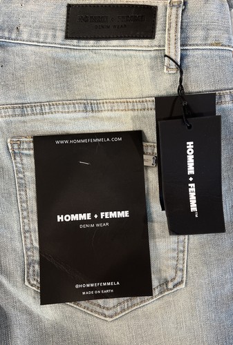 NWT HOMME + FEMME TESLA DENIM ORANGE/PINK GRADIENT SKINNY JEANS SZ 36 - Picture 3 of 3