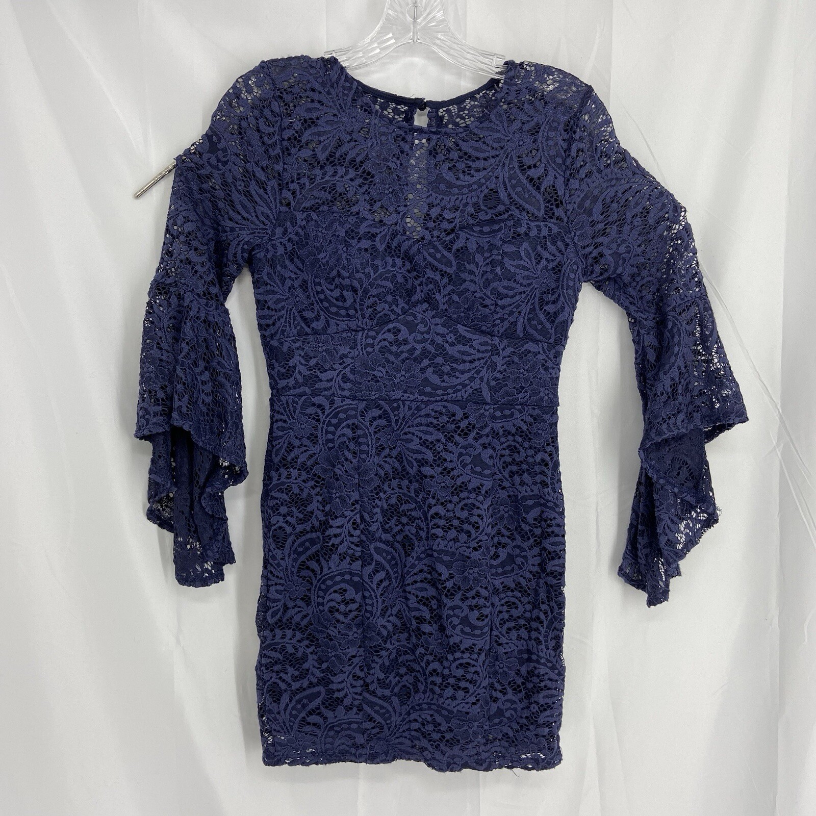 Trixxi blue lace fit and flare mini dress size 5 … - image 1