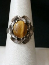 Stunning Vintage Sterling Silver Tiger's Eye Handmade Ring. Make Offer 917