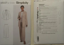 Simplicity- 9227 - Misses' Jacket and Pants