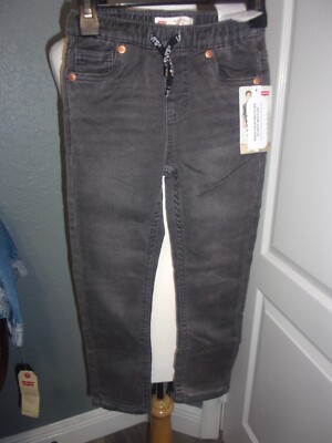 Levi's Boys Black Skinny Knit Pull On Jeans Size 12 reg