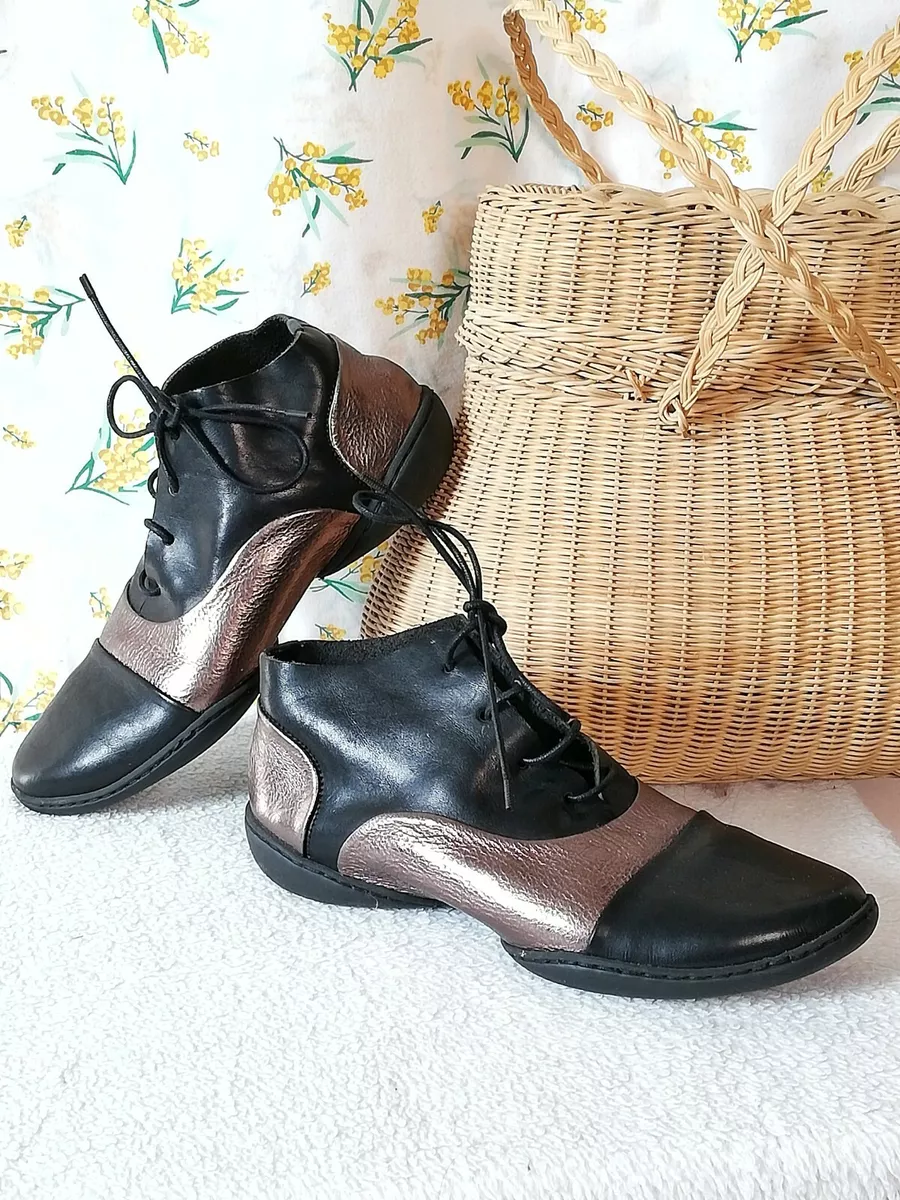 Trippen derbies leather shoes women 36 35 German black bitten laces
