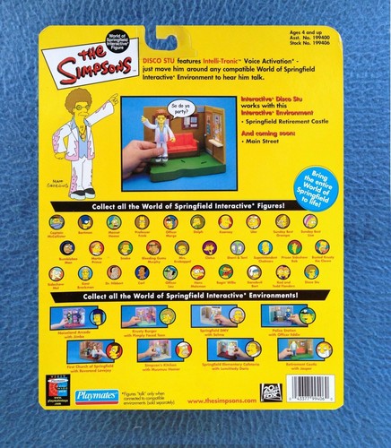 DISCO STU THE SIMPSONS WORLD OF SPRINGFIELD 5" FIGURE PLAYMATES SERIES 9 2002 - Picture 2 of 2