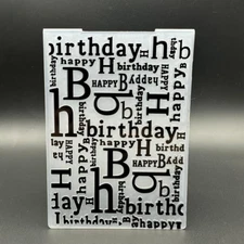 3D Plastic Embossing Folder Template Happy Birthday Font Combination Texture A6