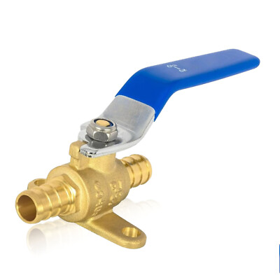 EFIELD PEX Ball Valve 1/2'',3/4'' Drop Ear Shut Off Valve,Blue Handle LF Brass