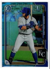 ROMAN COLLINS  ROYALS RC 1st  2015 BOWMAN CHROME DRAFT #122 BLUE REFRACTOR /150