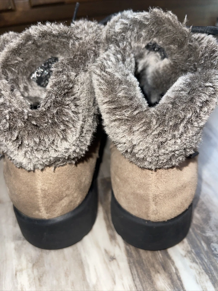 Sporto Mujer Talla 8.5 M Senderismo Invierno Botas Zapato Marrón Gamuza Aislado Impermeable Foto 3 de 4