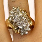 14k yellow gold 1.82ct SI2 I cocktail diamond cluster ring estate 9g natural 6 — photo 10