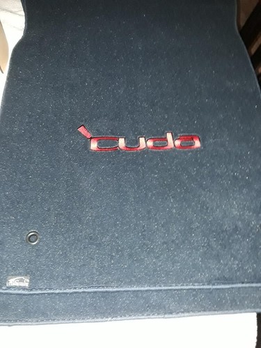 Cuda Floor Mats, 71-74,Auto- Custom Fit- New-Lloyd Mats- Dark Blue with RED Cuda - Picture 5 of 8