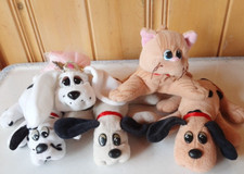5 Vintage Pound Puppies Tonka, Galoob, 4 Puppies 1 Pur-r-ries Cat